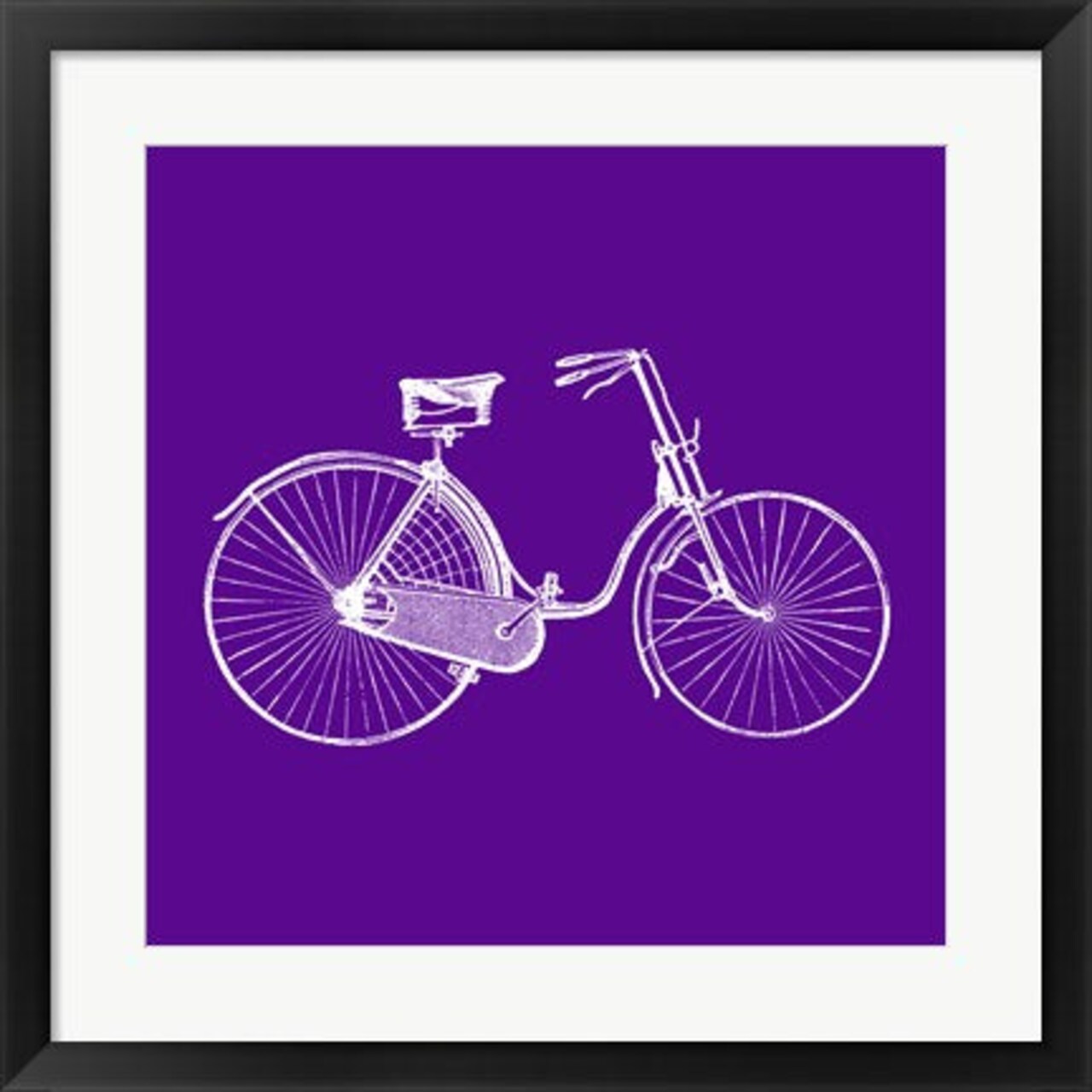 Framed Art Purple Bicycle by Veruca Salt Wall Decor 18x24 Artwork